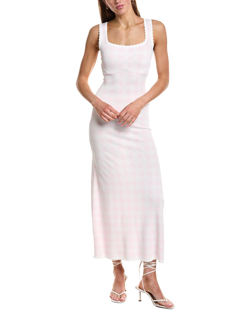 Rowing Blazers Tank Knit Dress In Pink Gingham