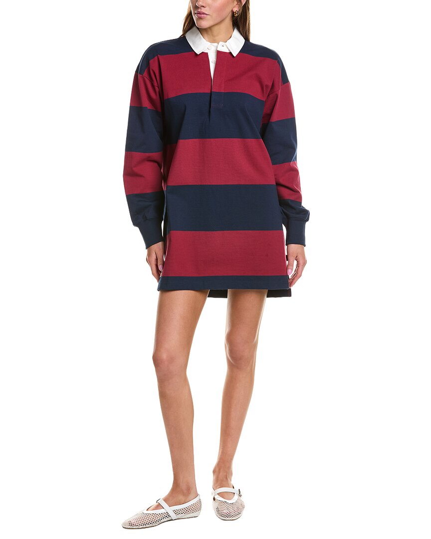 Rowing Blazers Cotton Stripe Rugby Dress In Red