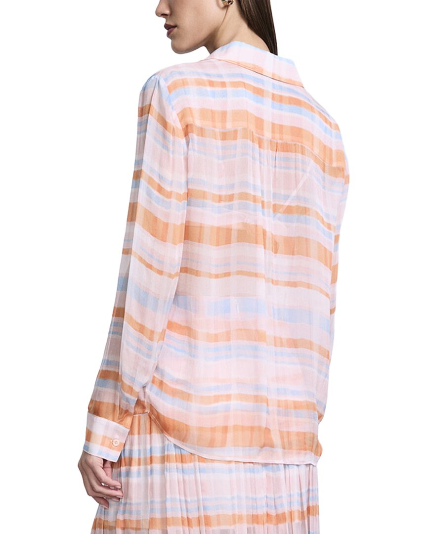 Bcbgmaxazria Chiffon Plaid Blouse