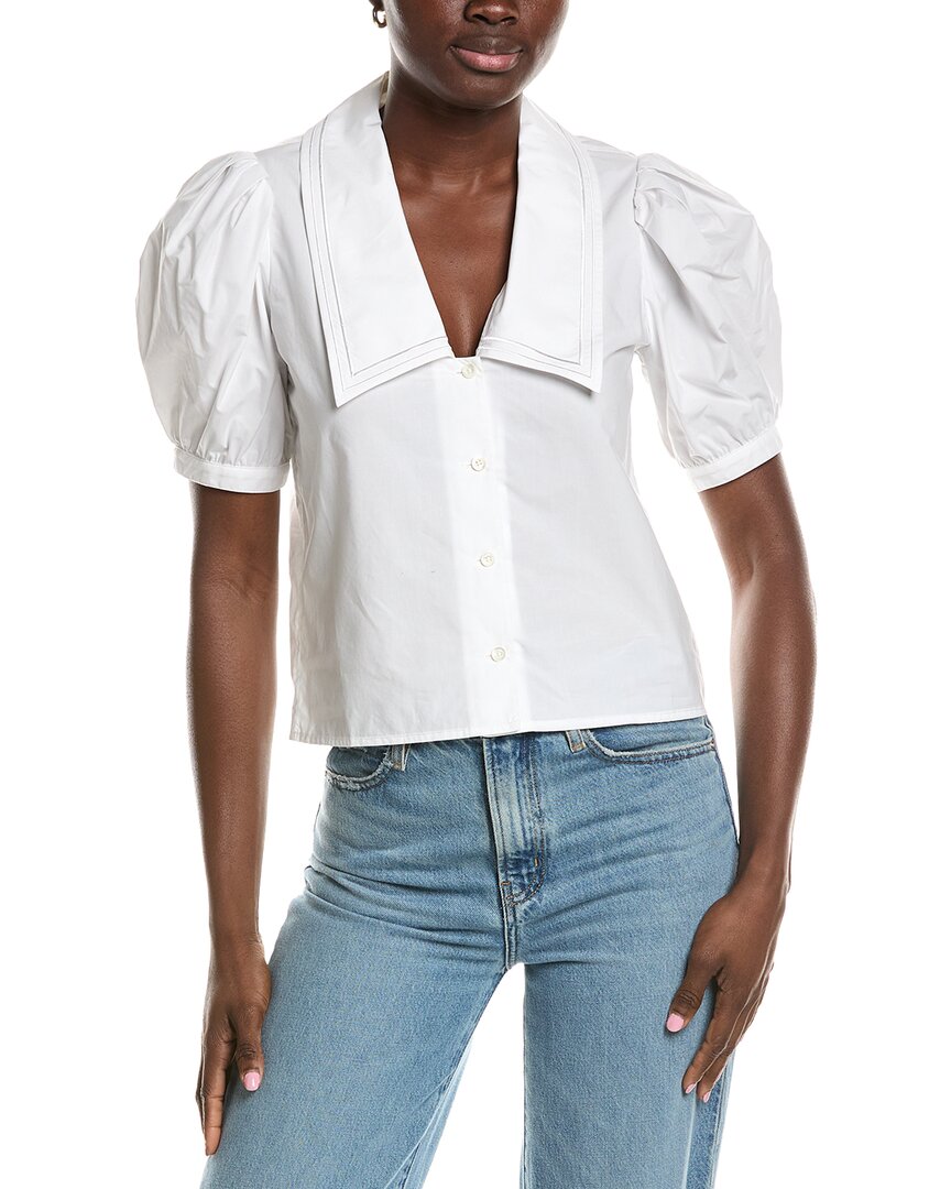 Frame Denim The Sailor Blouse In White