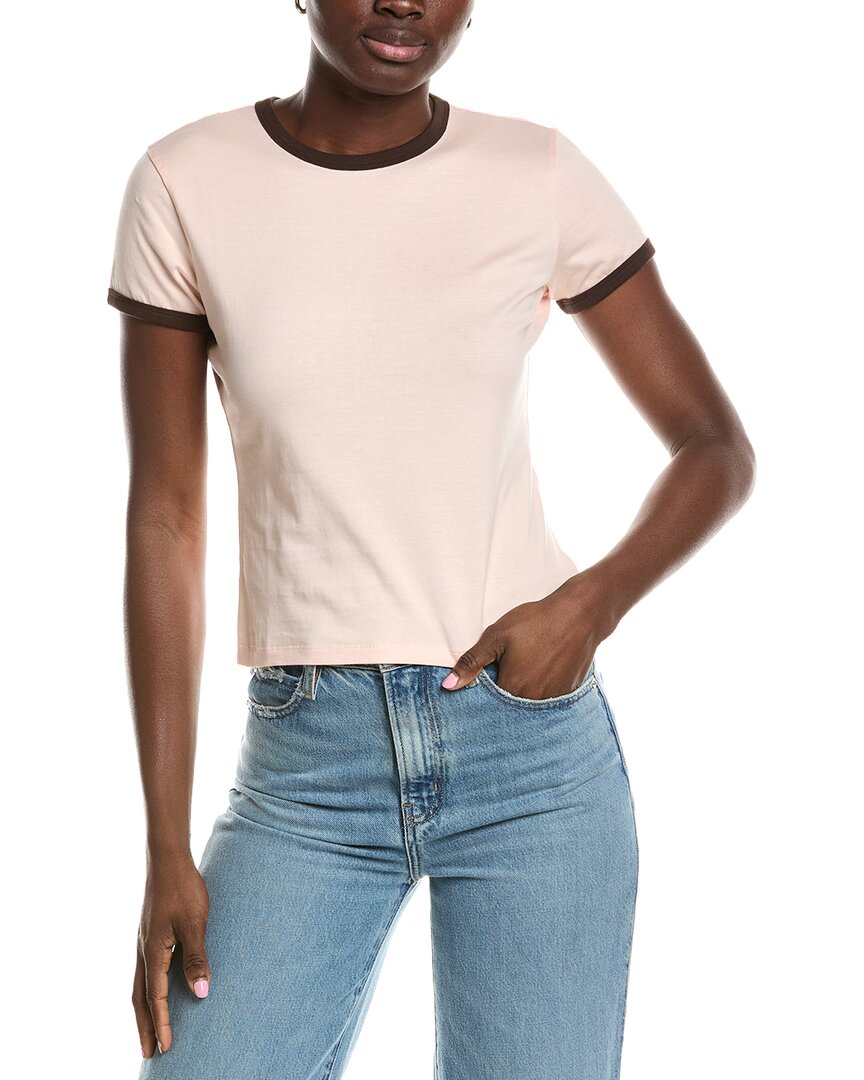 Frame Denim The Ringer Baby T Shirt In Pink