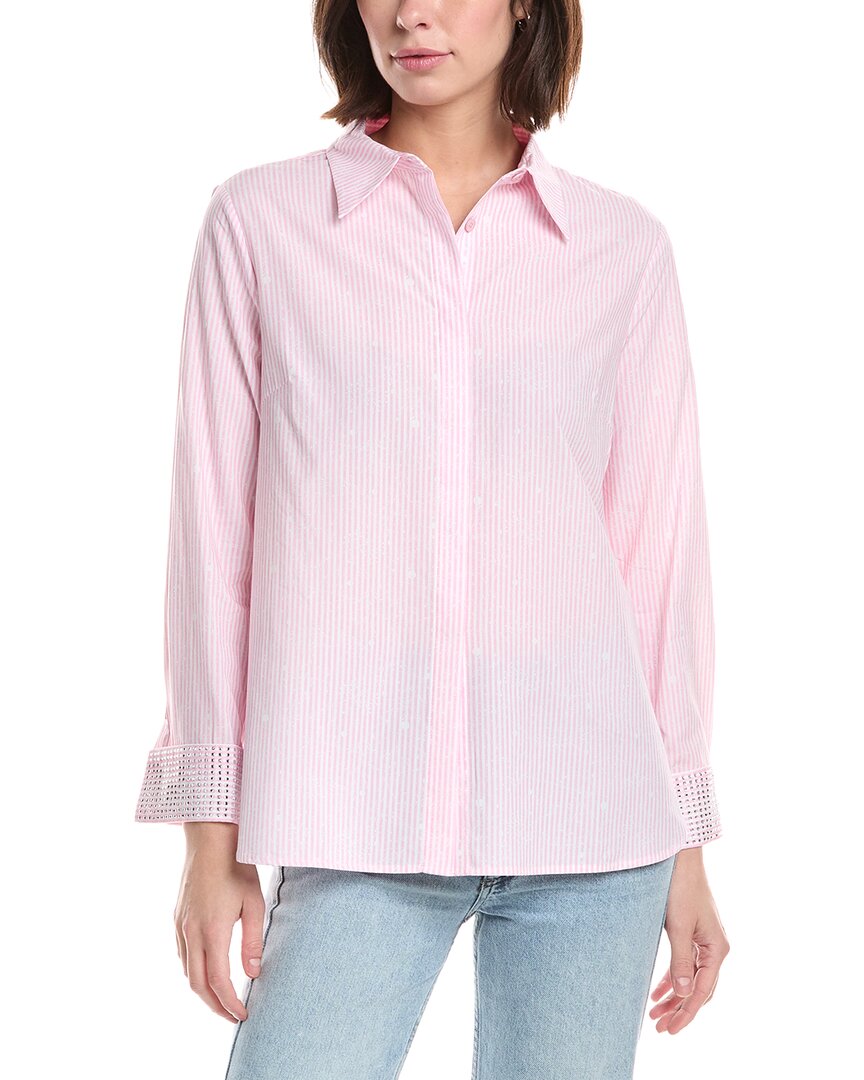 Lemon Grass Mirror Embellished Blouse In Pink