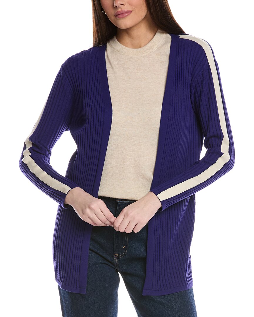 St John St. John Textured Rib Knit Cardigan In White