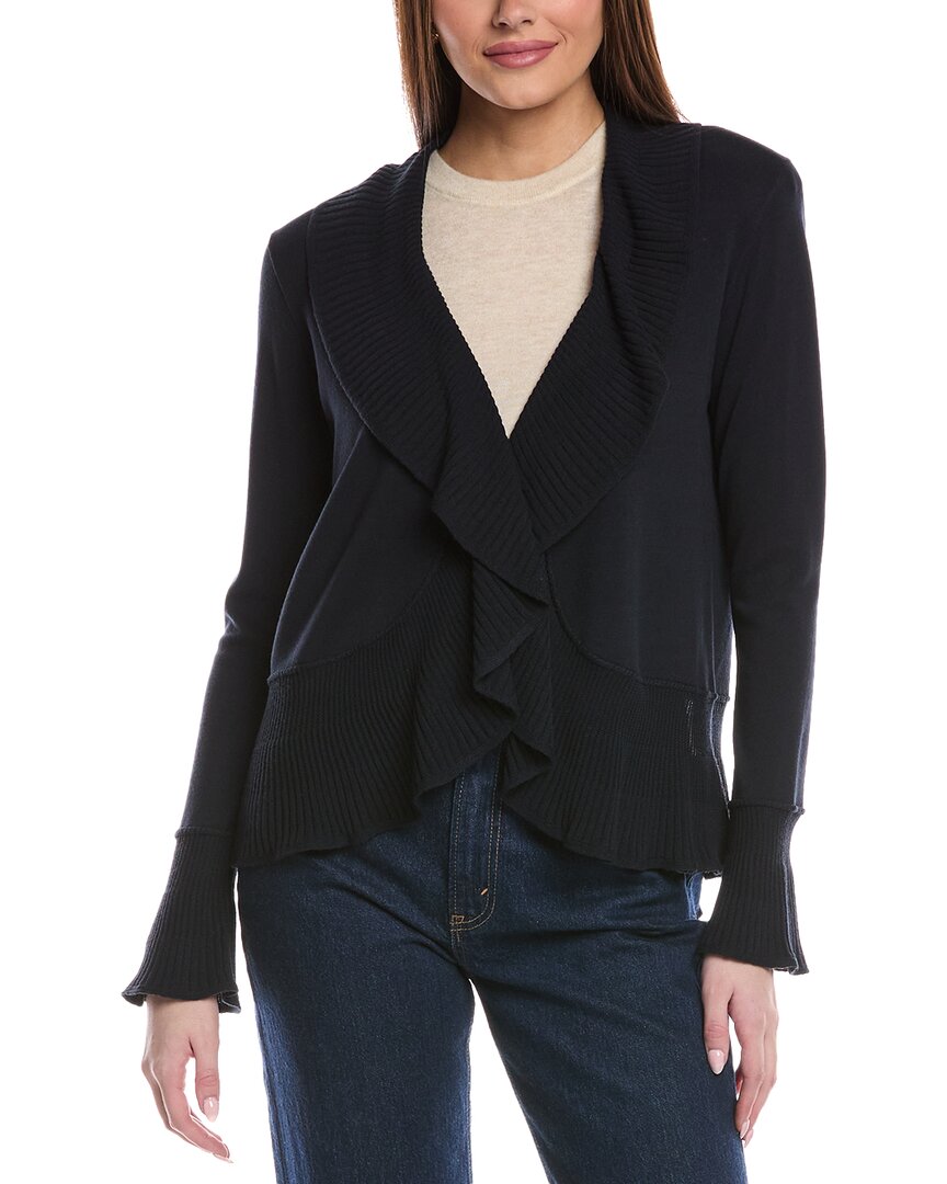 St John St. John Fluid Ruffle Knit Cardigan