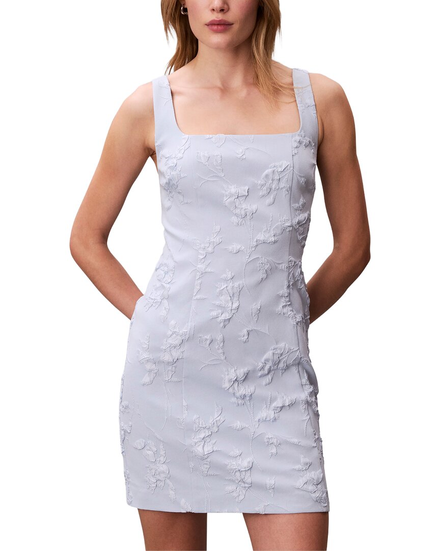 Calvin Klein Floral Mini Dress In Blue