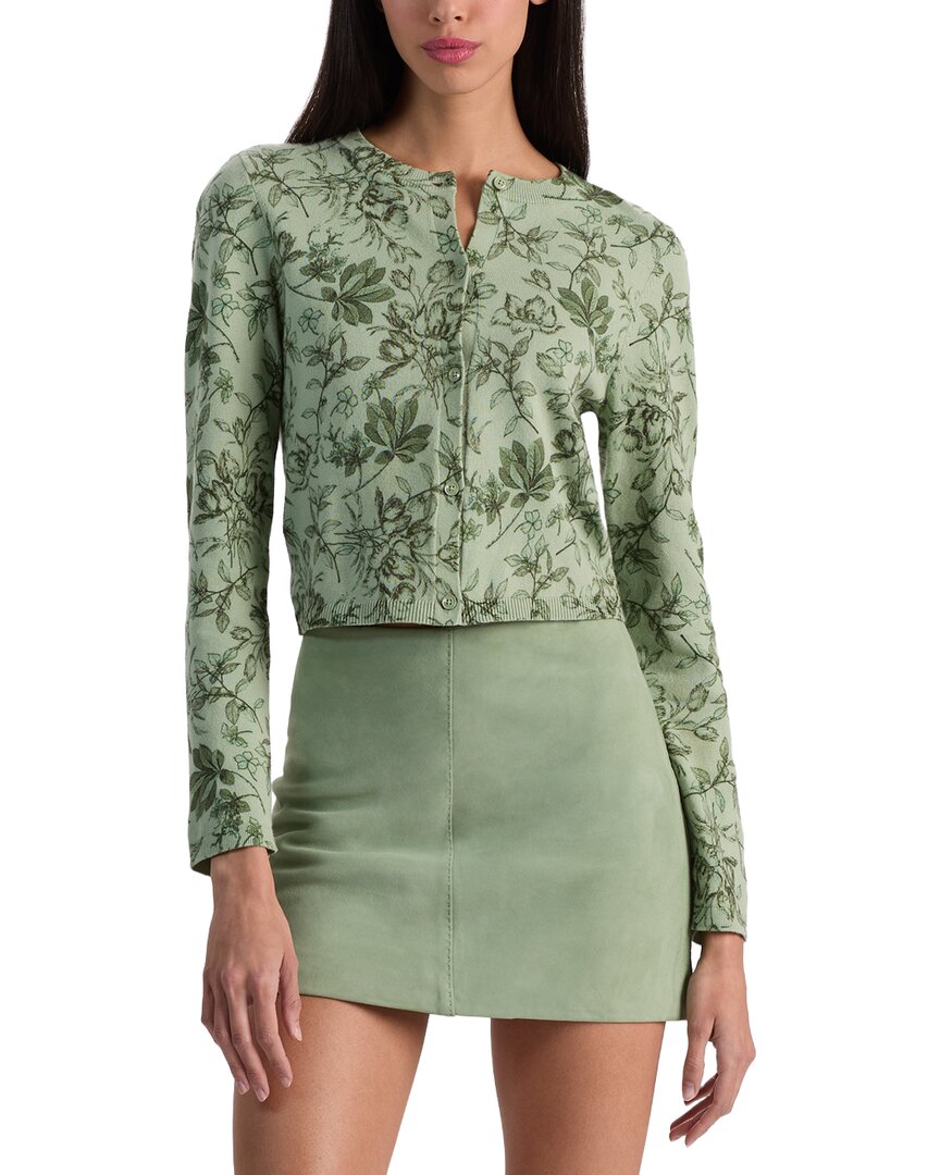 Alice And Olivia Alice + Olivia Carson Cardigan In Green