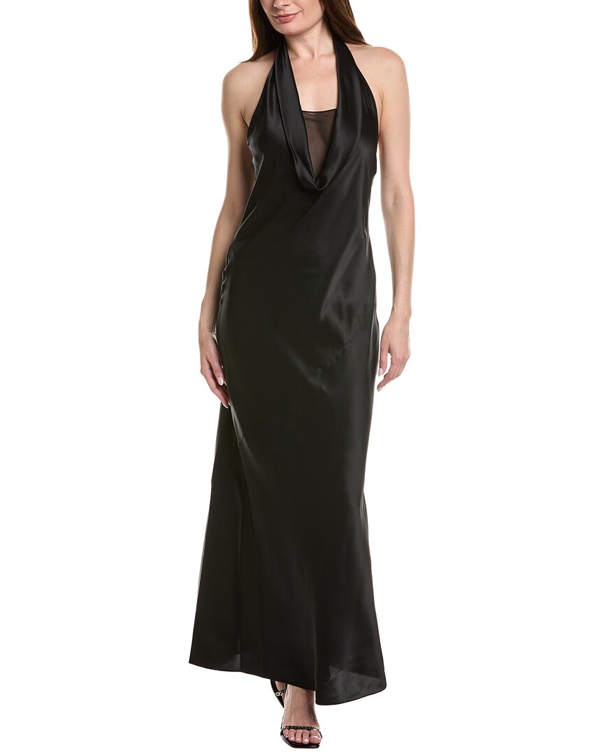 Helmut Lang Silk Maxi Dress In Black