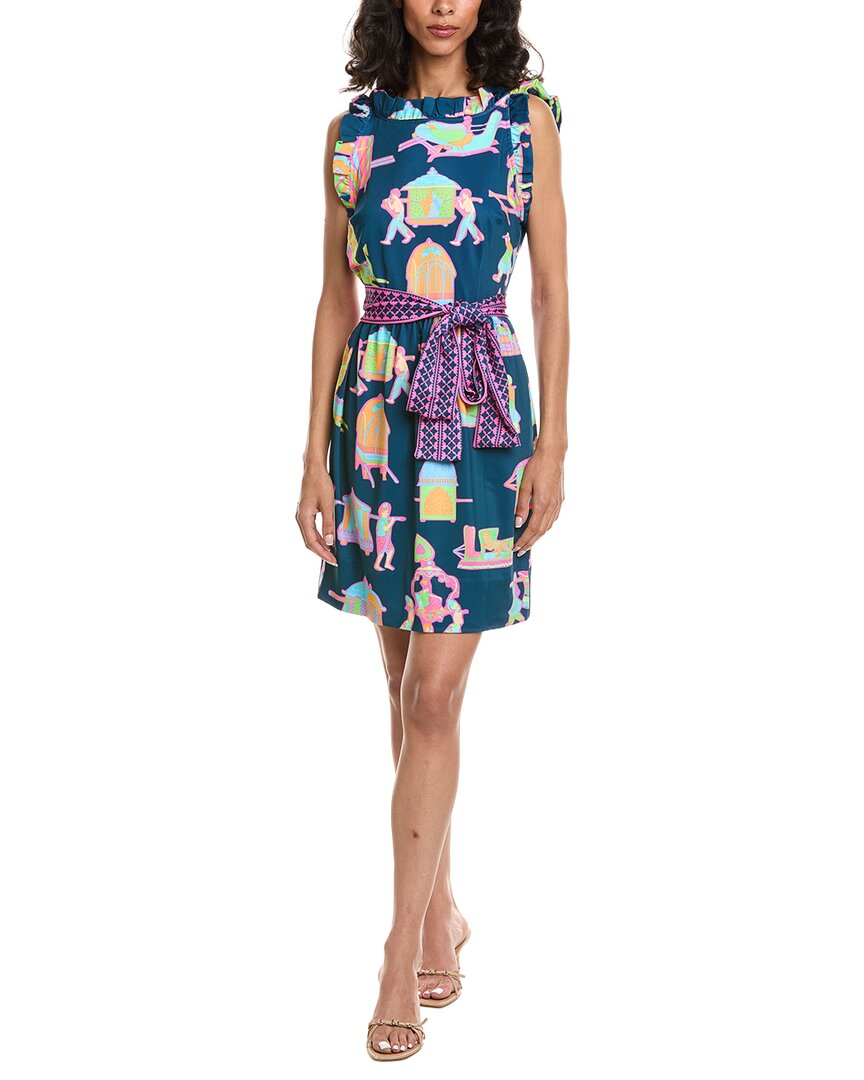 Gretchen Scott Girly Girl Palanquin Party Dress In Navy
