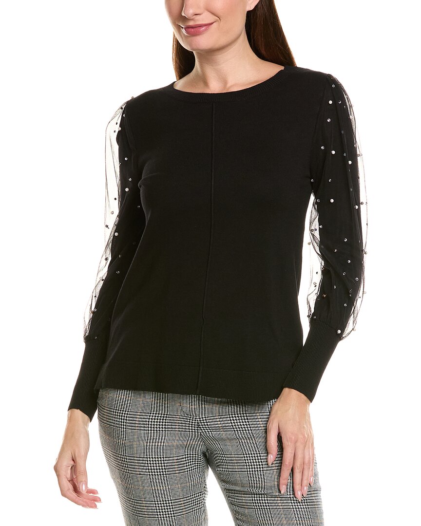 Joseph A . Embellished Top In Black