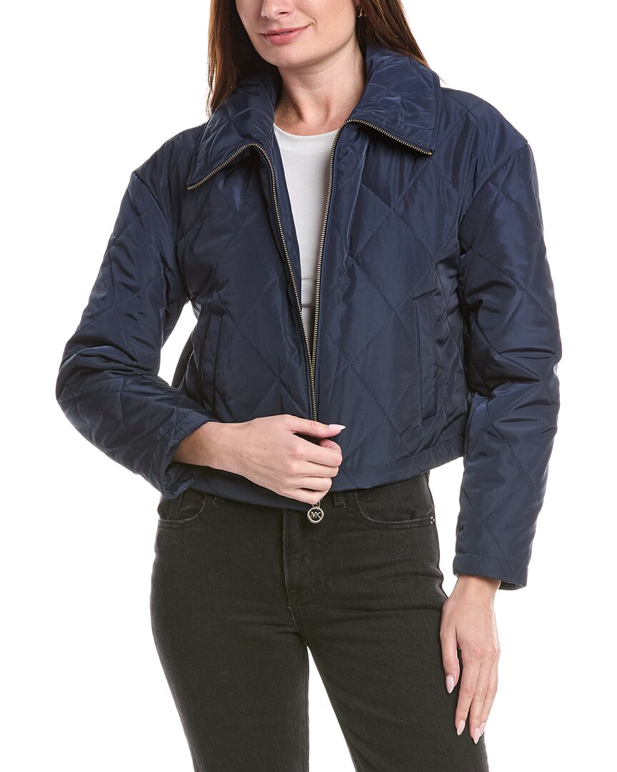 Michael Kors Short Quilt Jacket In Navy