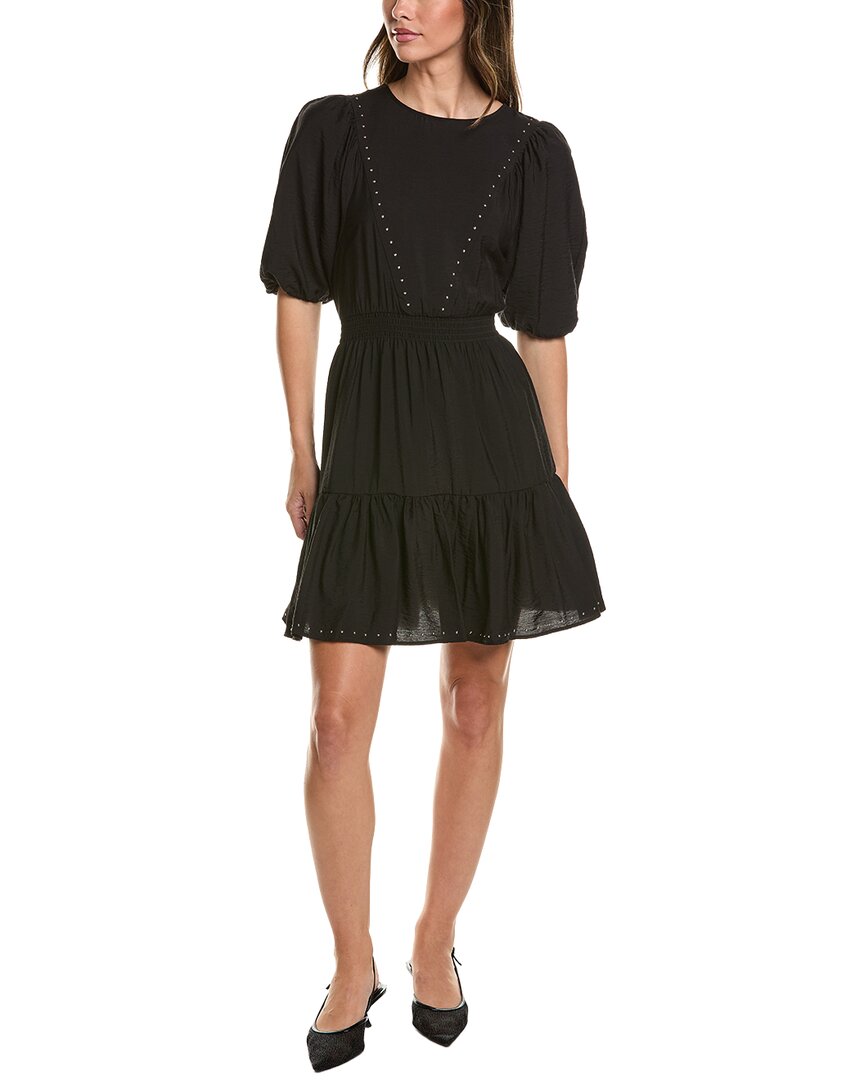 Ellen Tracy Studded Mini Dress In Black