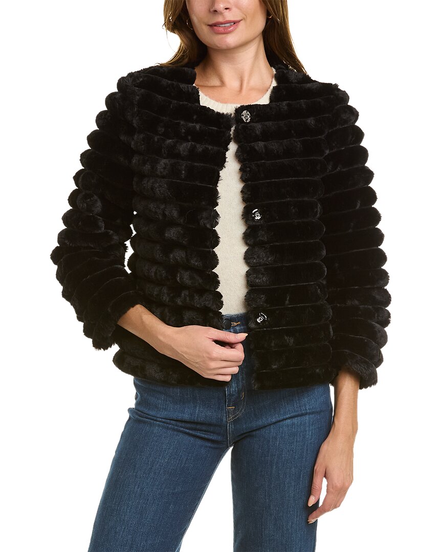 La Fiorentina Plush Jacket In Black