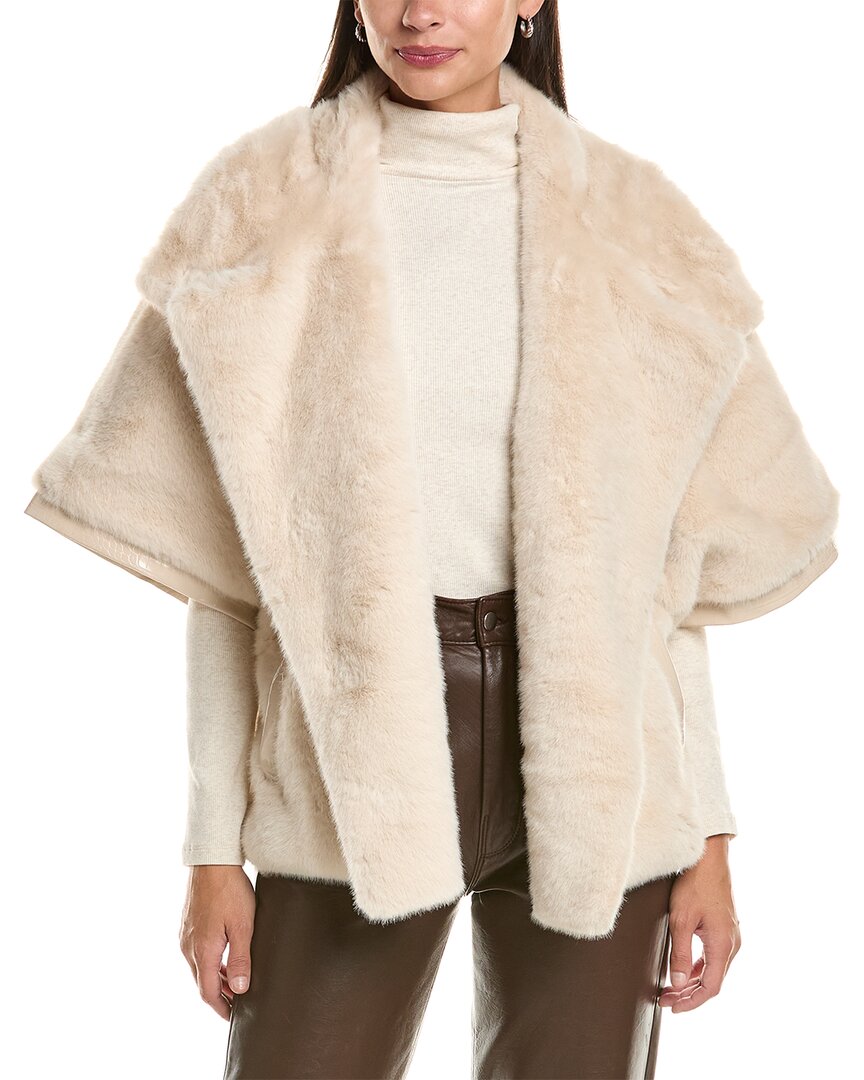 La Fiorentina Faux Fur Jacket In Ivory