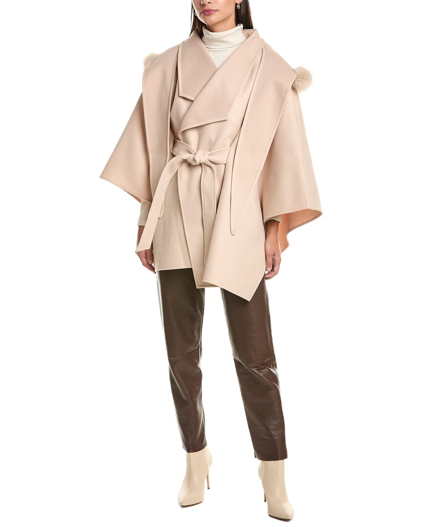 La Fiorentina Hooded Cape In Pink