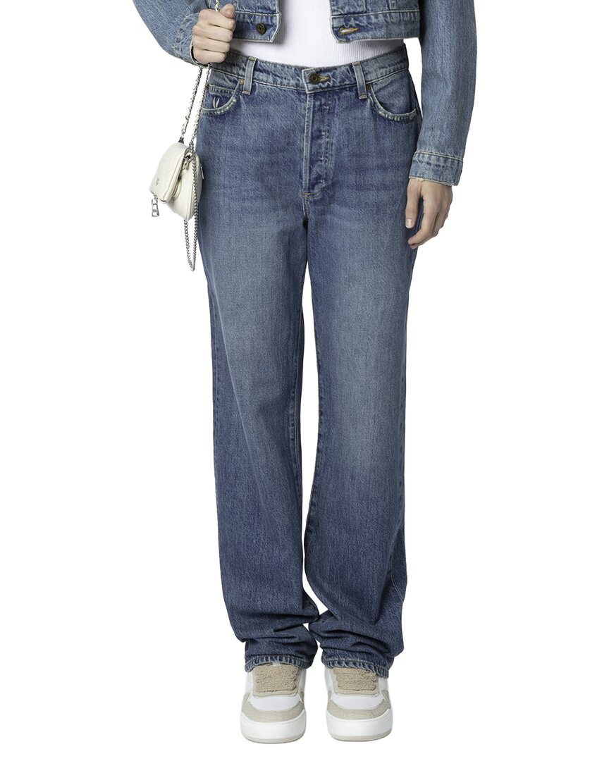 Zadig & Voltaire The Stevie Rip Beep Beep 90s Jeans In Brown