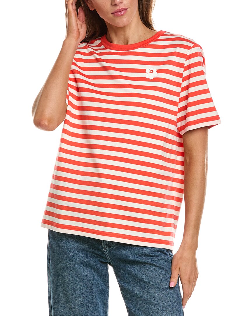 Marimekko Tasaraita Unikko Shirt In Red