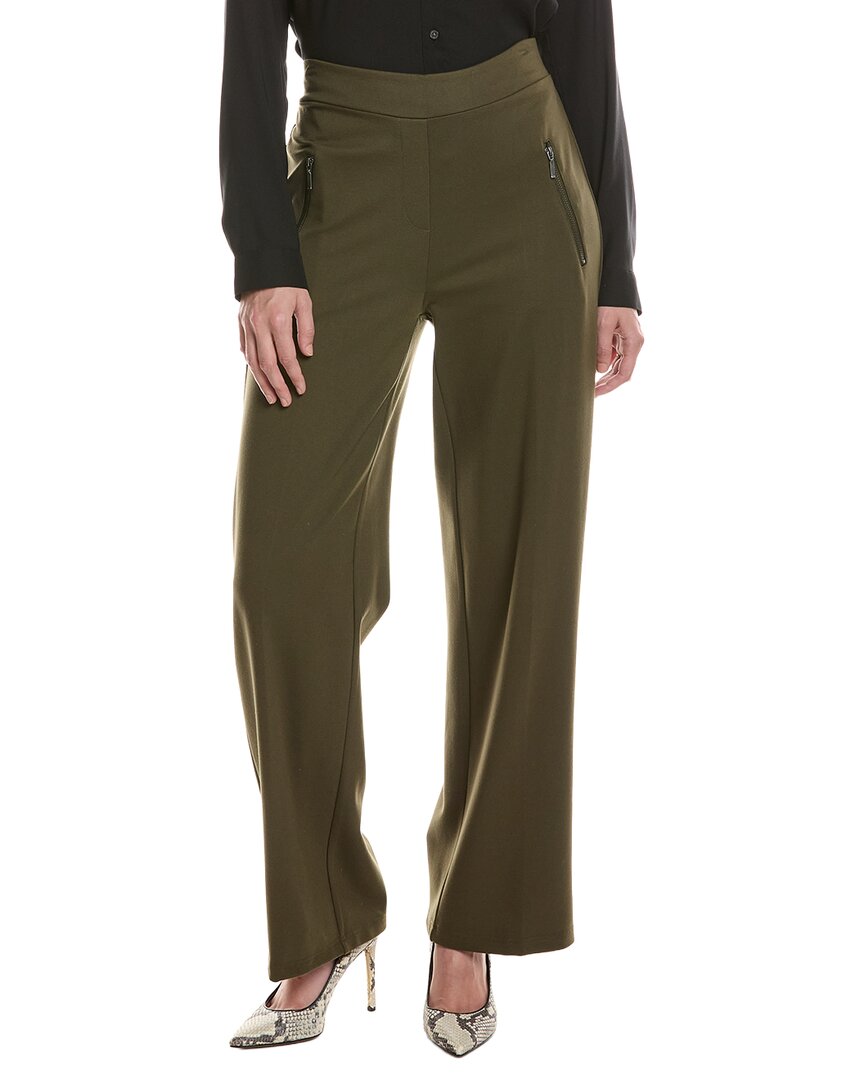 Picadilly Zip-trim Wide Leg Full-length Pant In Green
