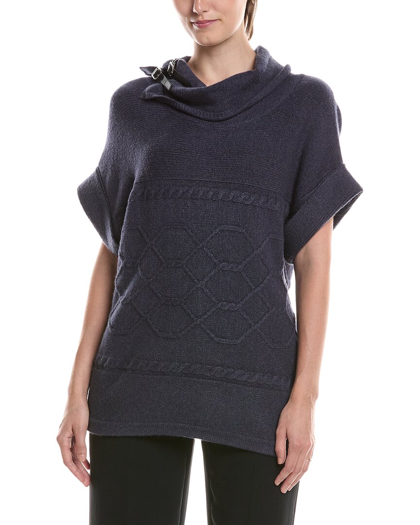 Picadilly Cable Pattern Sweater In 449-heather Denim