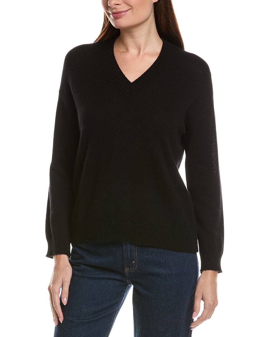 Hannah Rose Basic V-neck 100% Cashmere Sweater