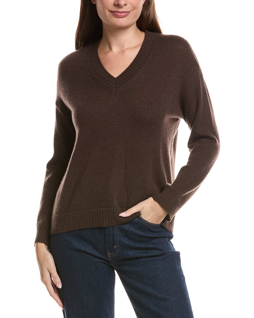 Hannah Rose Basic V-neck 100% Cashmere Sweater