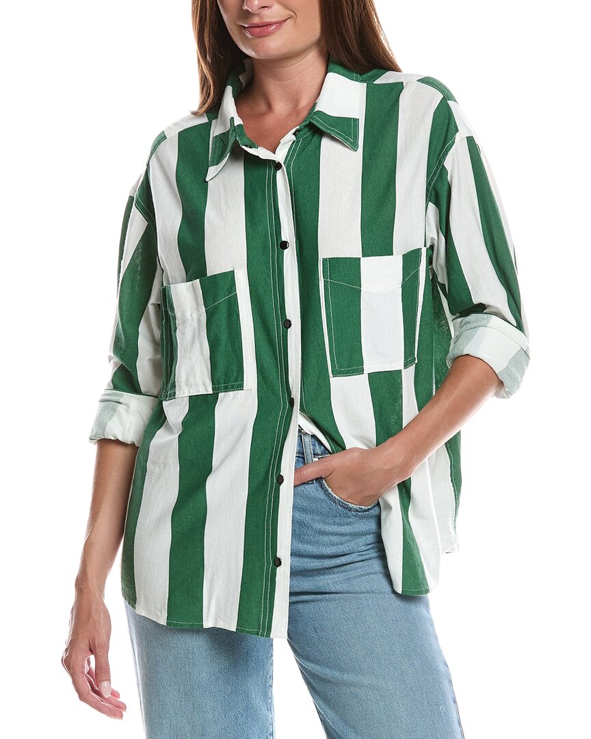 Askk Ny Oversized Knit Shirt In Green