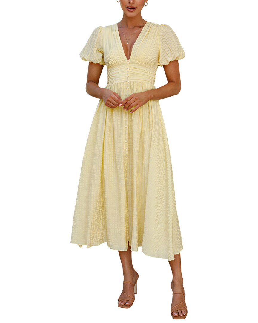 Enjoy Petra Midi Dress In Yellow