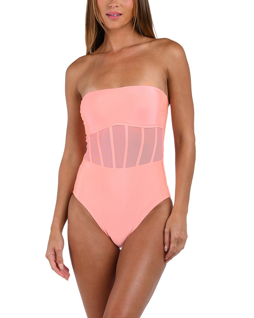 Sunshine 79 Sunshine Solids Bandeau One-piece In Blossom