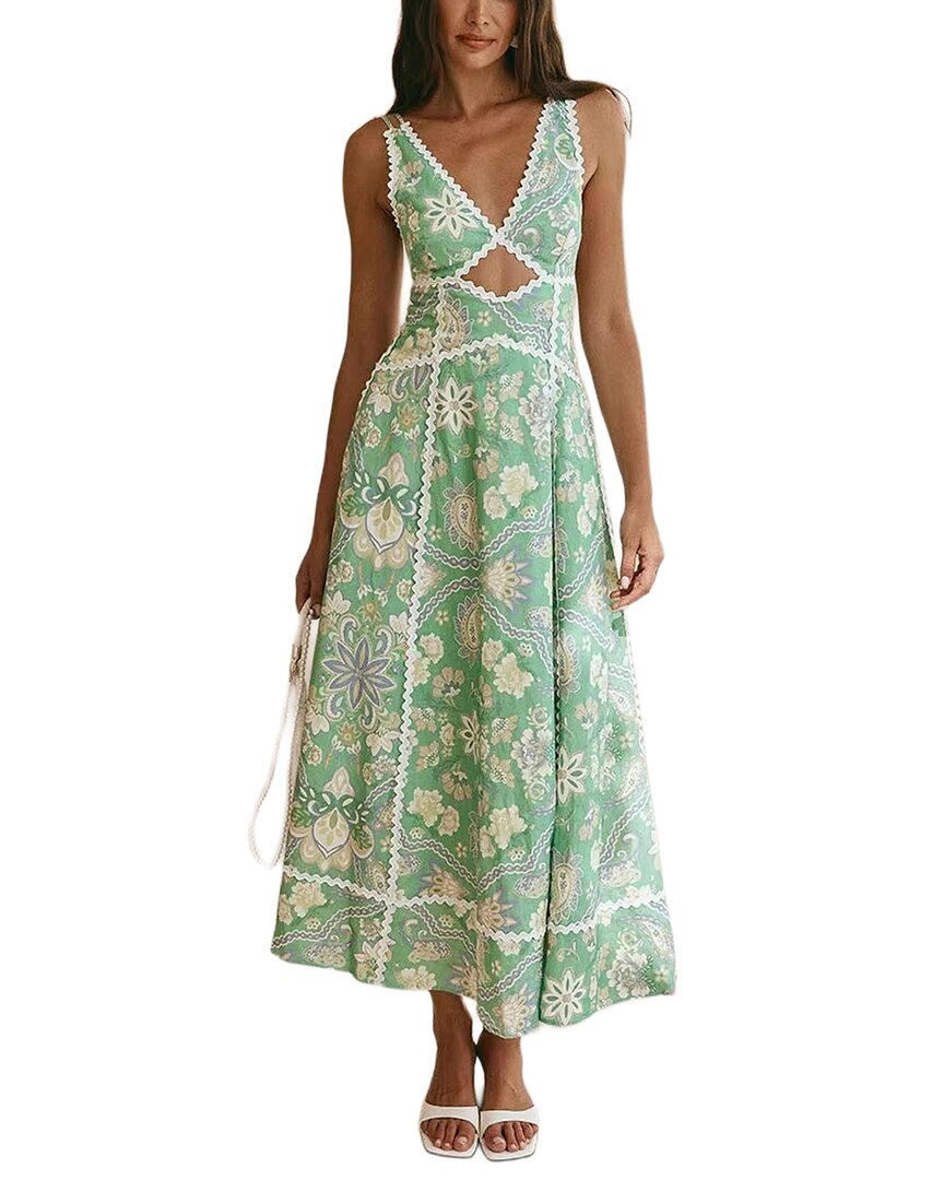 Amina Glam Maxi Dress In Green