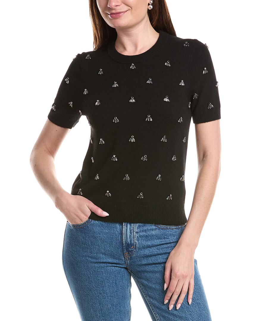 Milly Rosalyn Wool & Cashmere-blend Sweater In Black