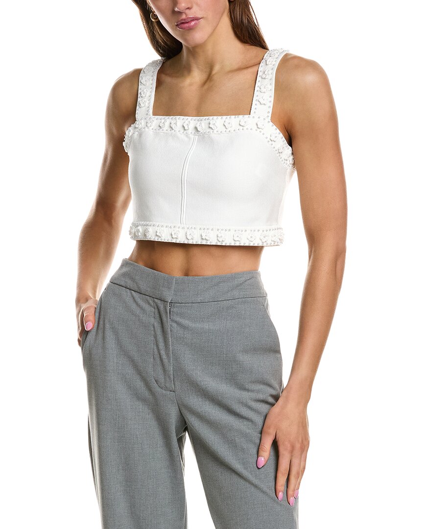 Endless Rose Flower & Pearl Trim Knit Top In Multi