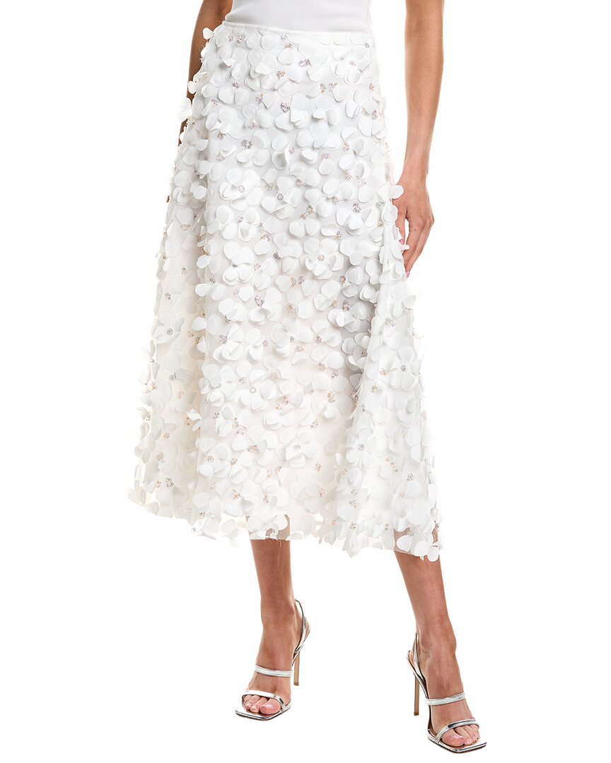 Endless Rose 3d Floral Maxi Skirt In White