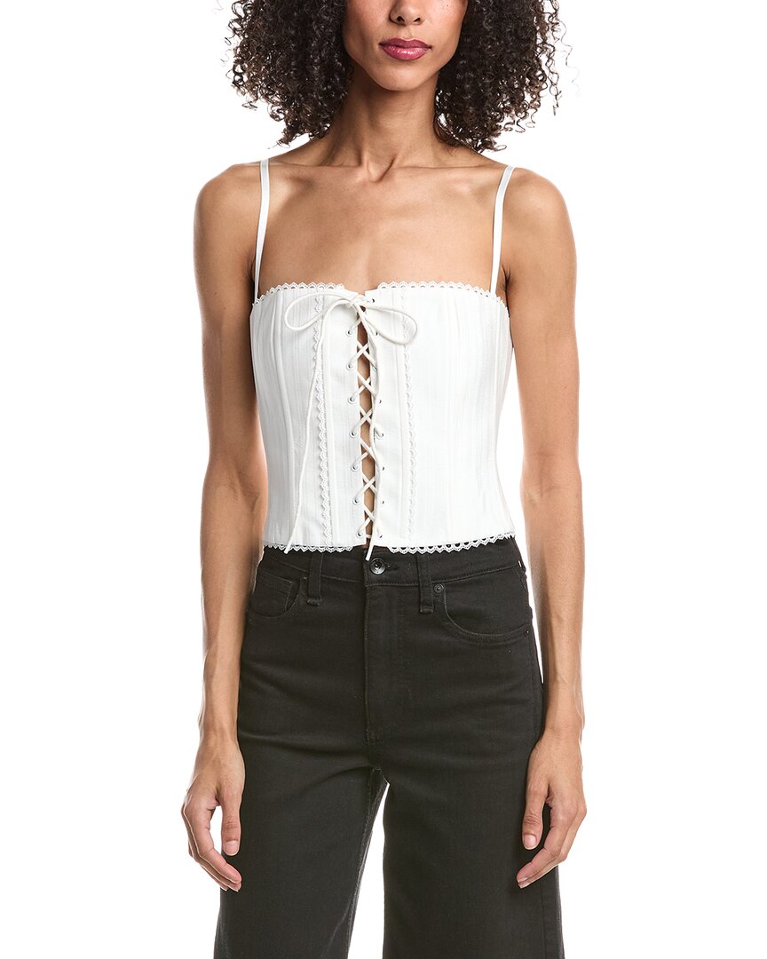 Guizio Cotton Scallop Corset In White