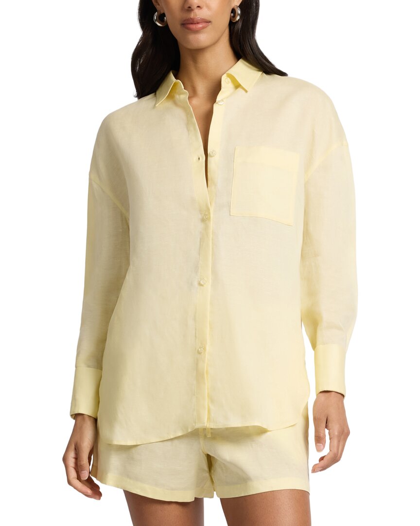 Onia Air Linen-blend Boyfriend Shirt In Zs3-chamomile