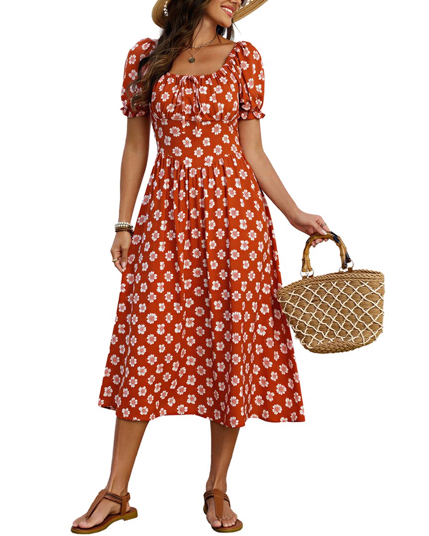 Orniya Midi Dress In Orange