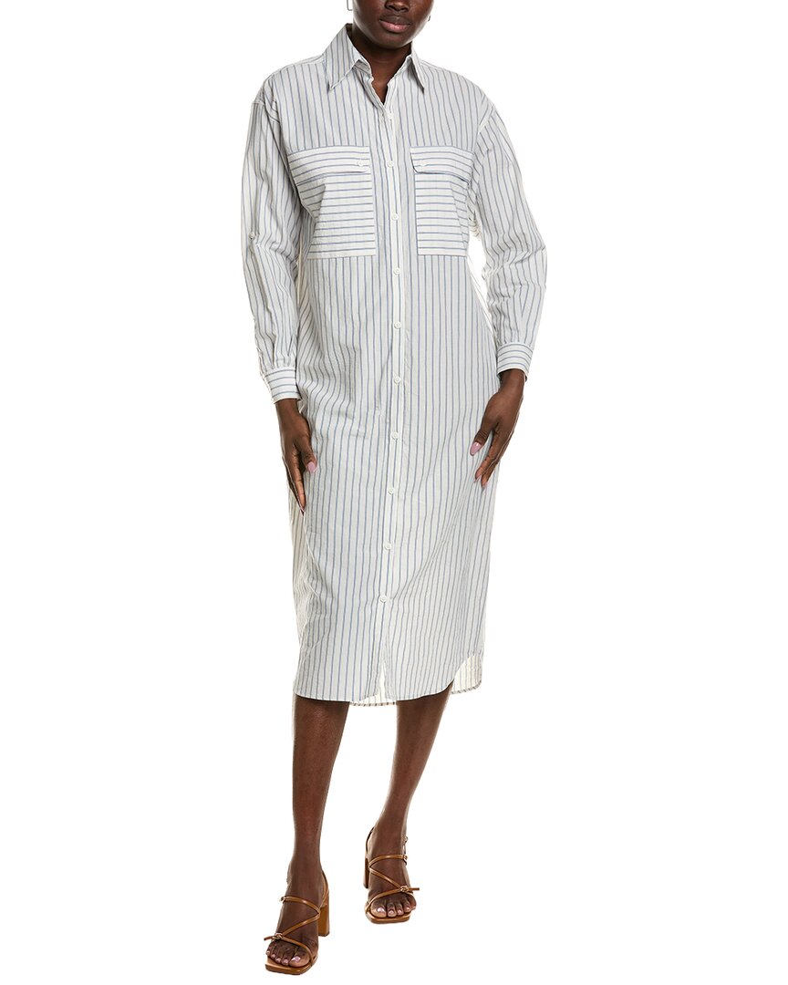 Emerson Fry Oversized Pocket Linen-blend Shirtdress In White