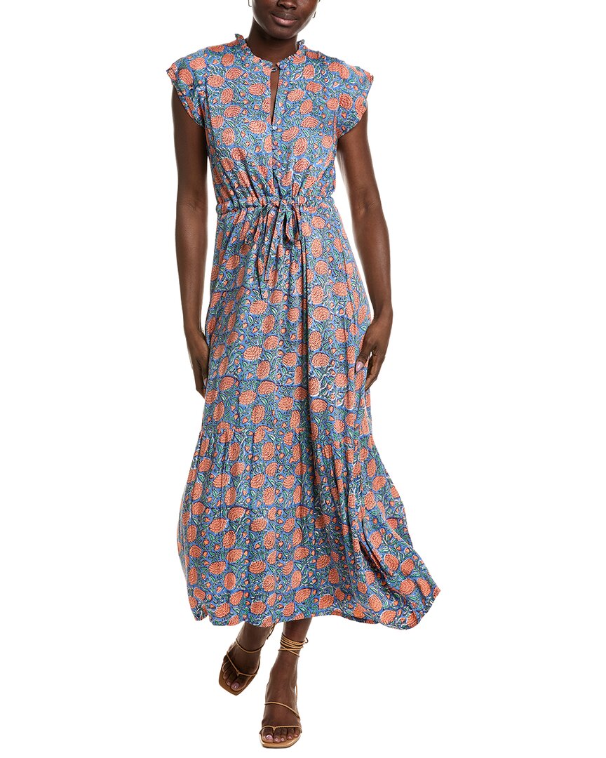 Emerson Fry Frances 3 Frill Dress In Blue