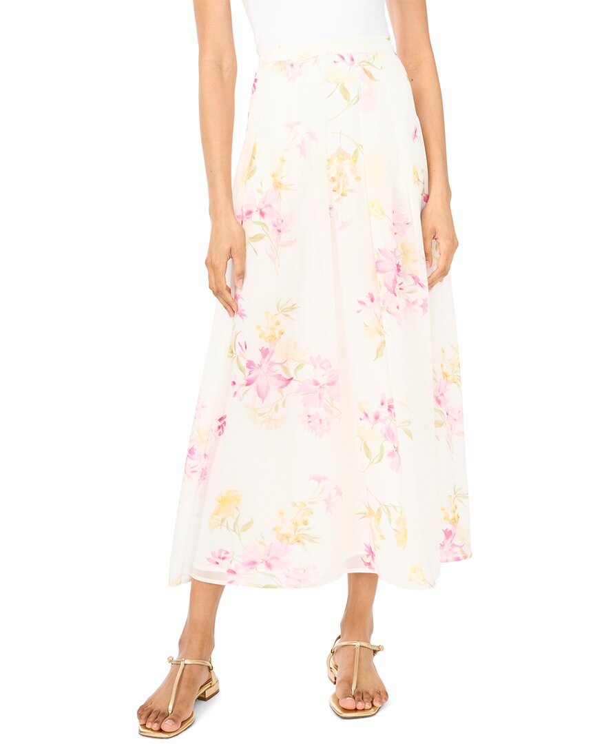 Vince Camuto Pleated Straight Hem Maxi Skirt In V748-lemon Cream