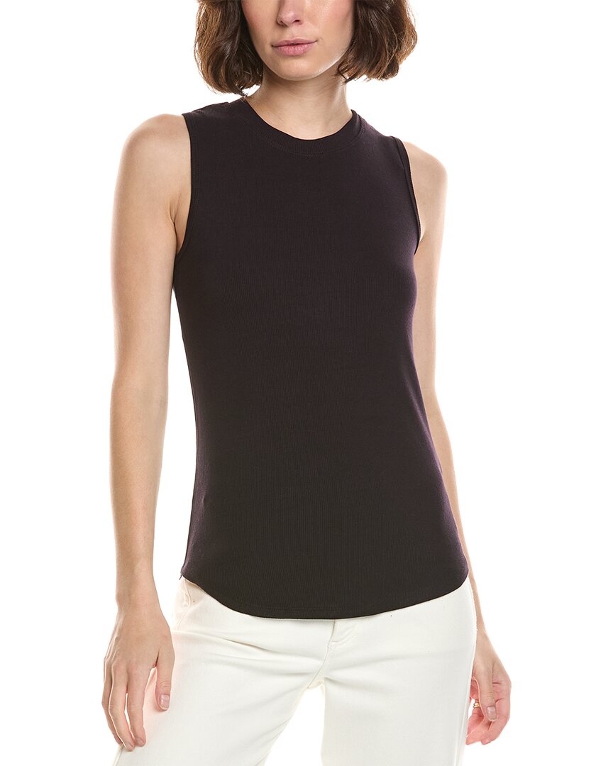 T Tahari Ribbed Tank Top In Black