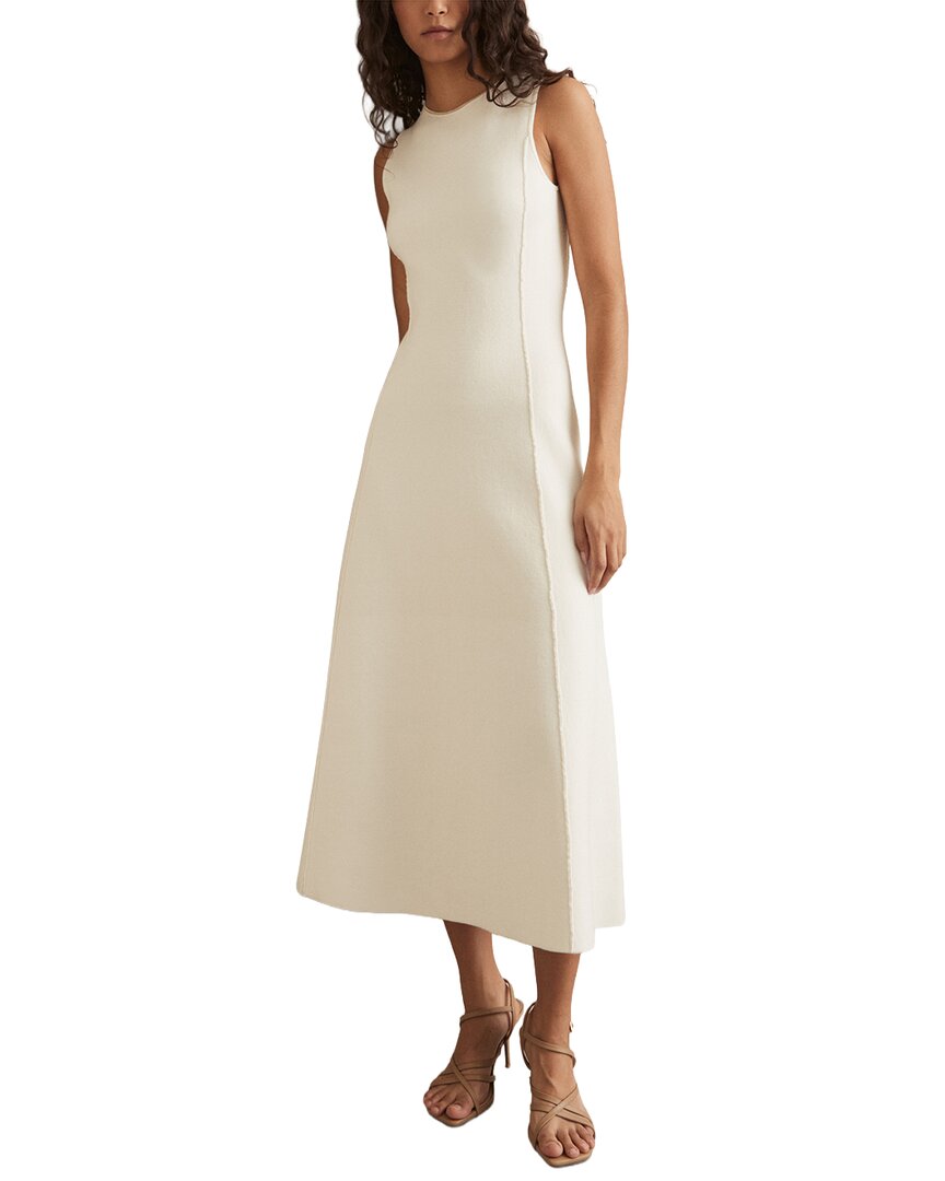 Reiss Nilo Seam Detail Knit Dress In White