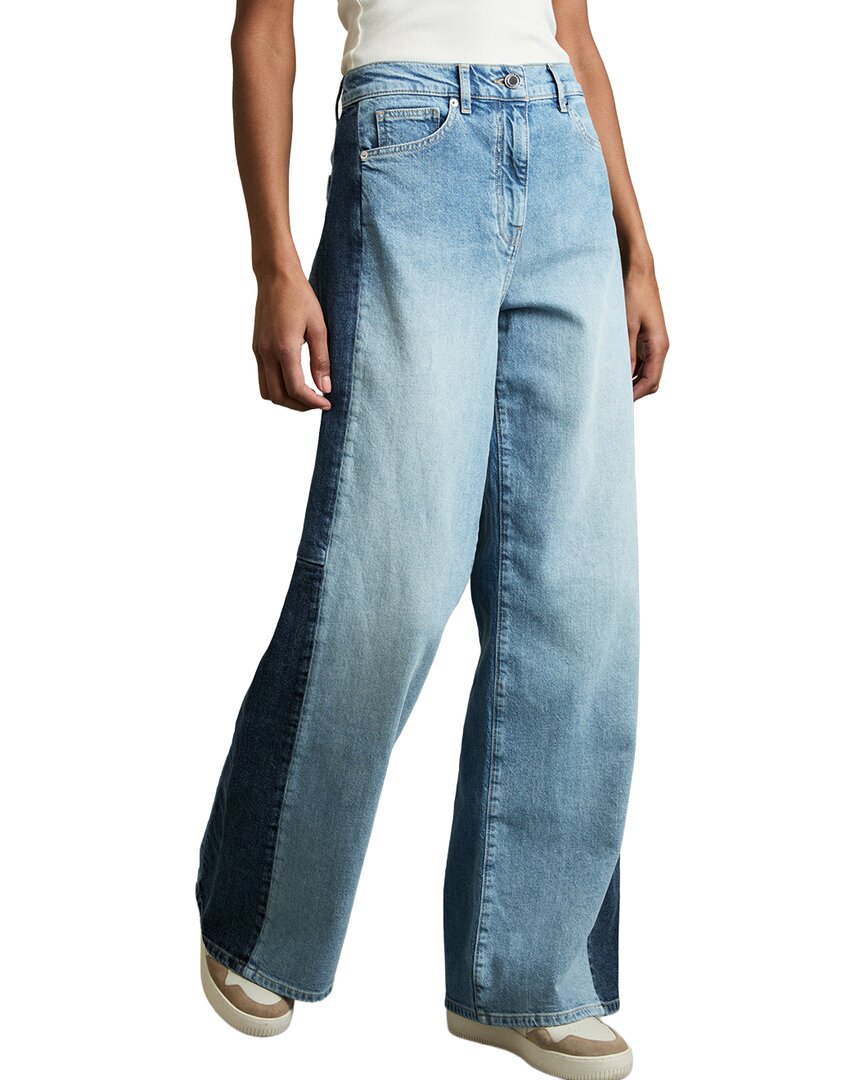 Reiss Briar Contrast Panel Wide Leg Jean