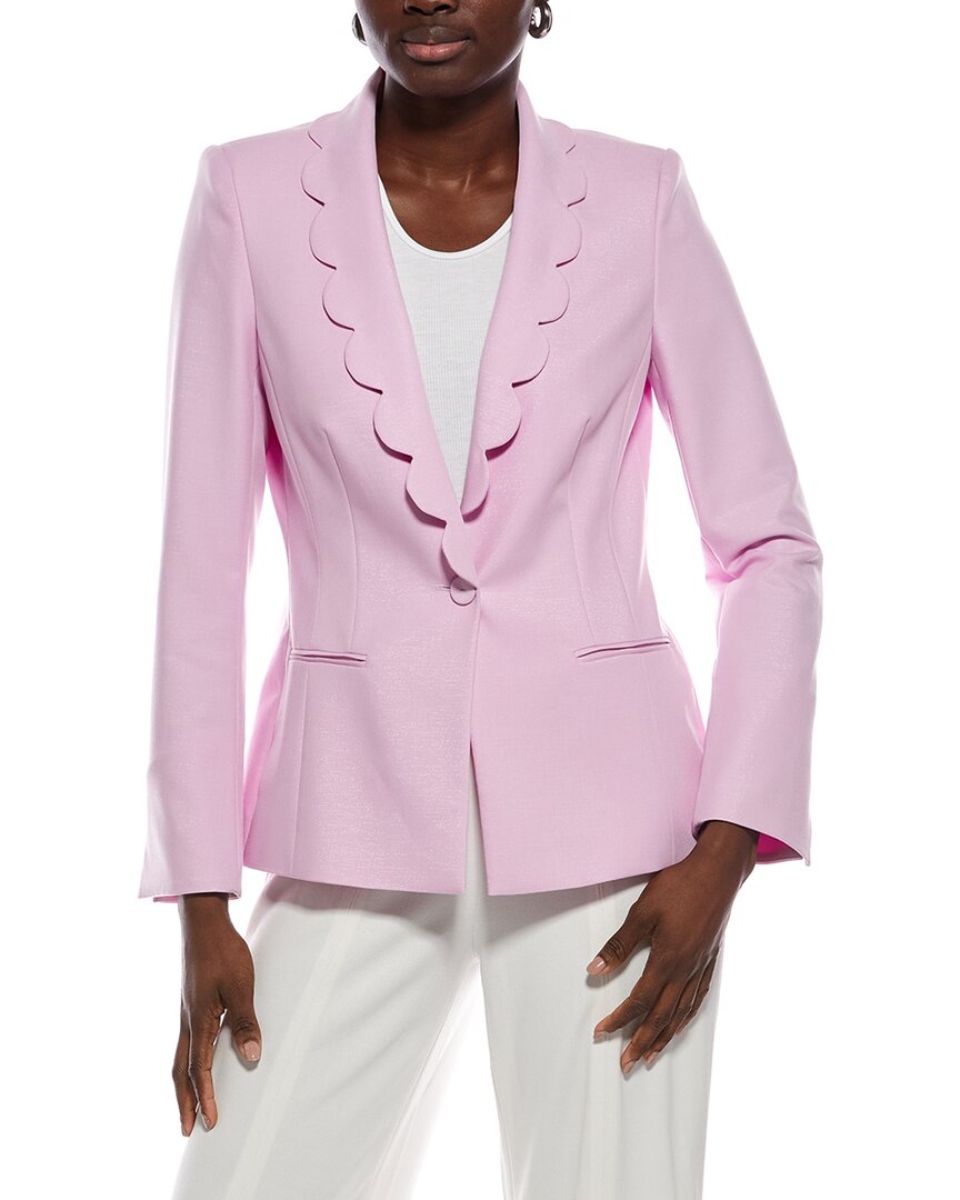 Marc Cain Solid Blazer In Purple