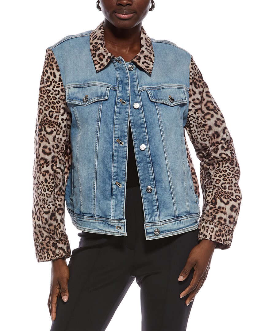 Marc Cain Mixed Media Jacket In Blue