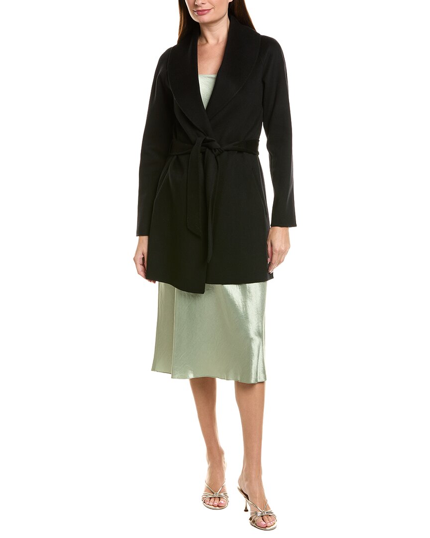 Sofia Cashmere Sofiacashmere Doubleface Unlined Wool & Cashmere-blend Coat In Black