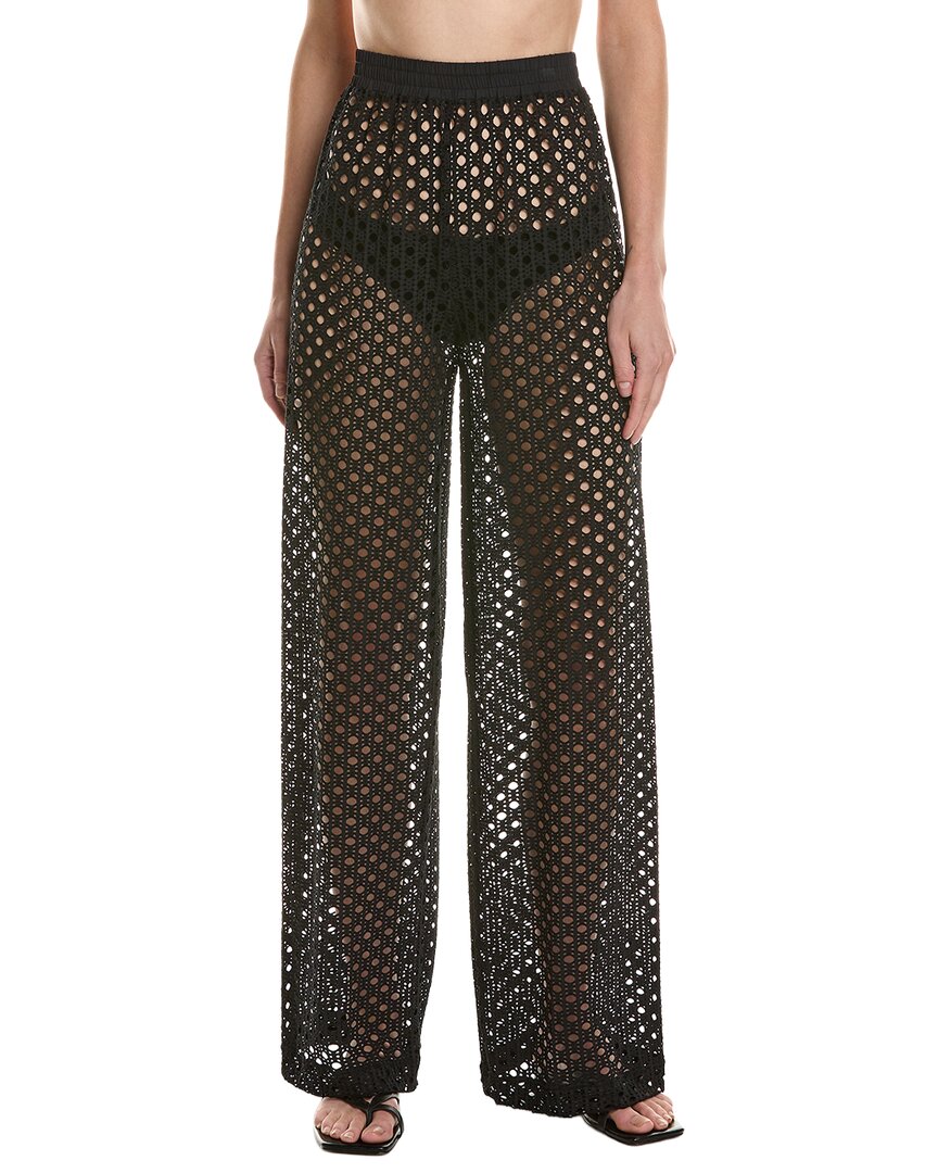 Carmen Marc Valvo Crochet Pant In Black