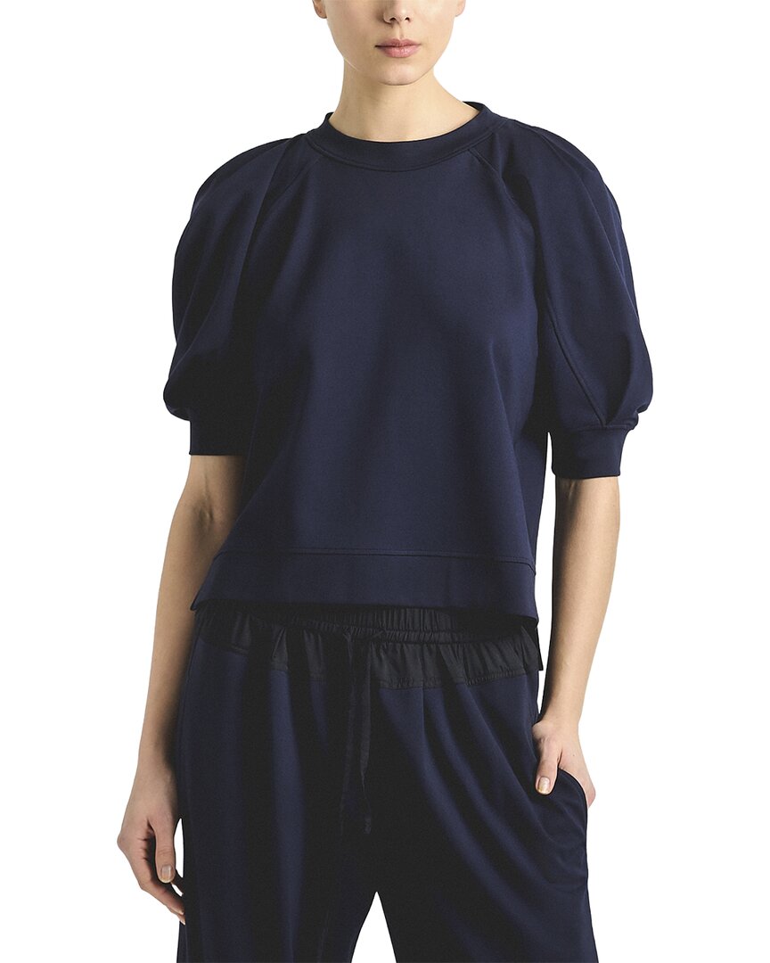 Derek Lam 10 Crosby Prisilla Solid Double Jersey Top In Blue