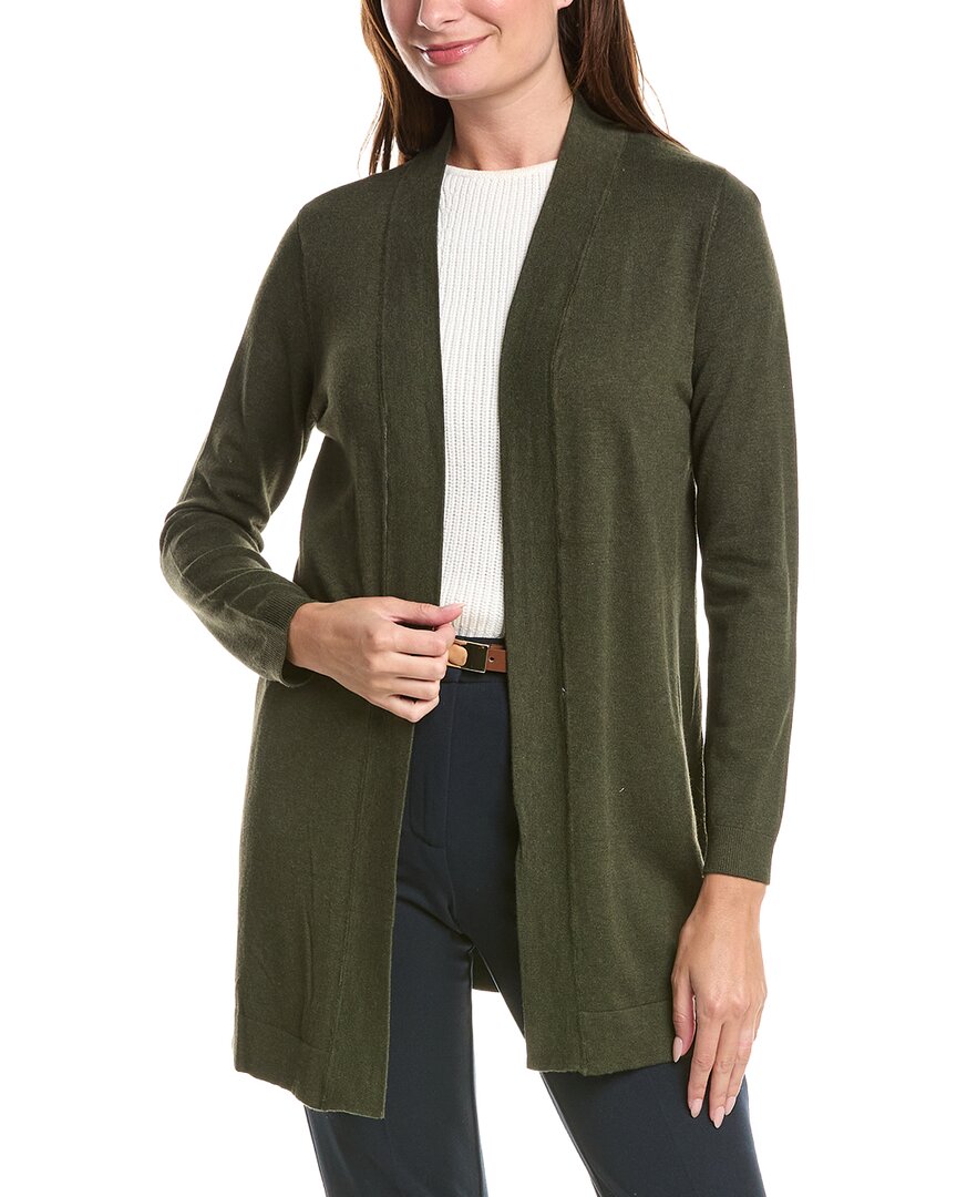 T Tahari Open Front Cardigan In Grey