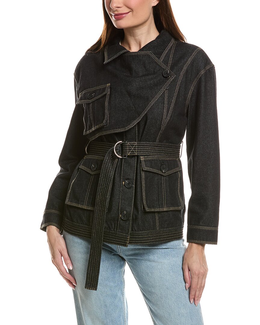 Pascale La Mode Denim Jacket In Black