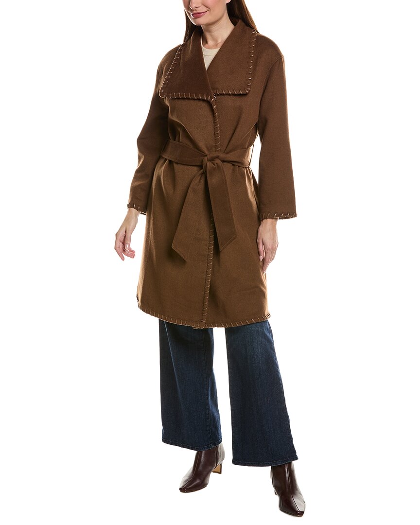 Pascale La Mode Trench Wool-blend Long Coat In Multi