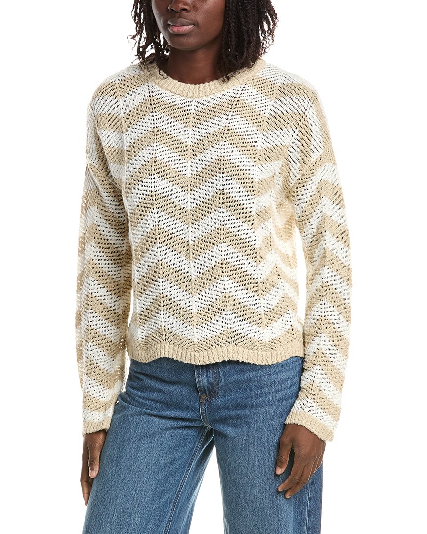 &isla Odele Chevron Stripe Sweater In Neutral