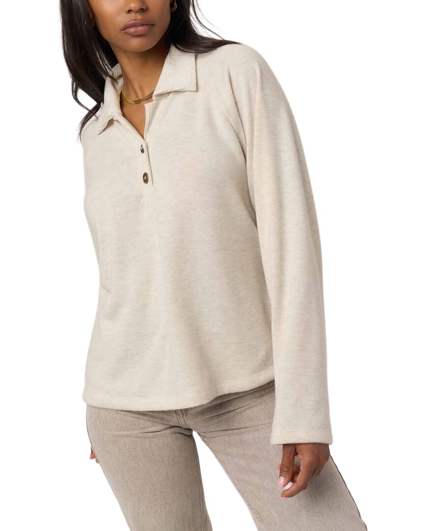 Project Social T Enzo Cozy Collared Henley Sweatshirt In Brown
